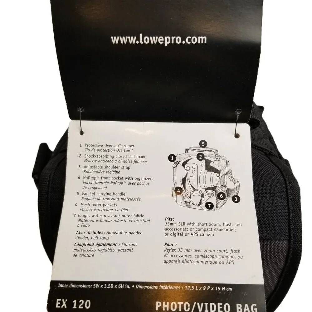 Lowepro EX 120 Camera Bag Black Padded DSLR Mirrorless Case Compact Travel